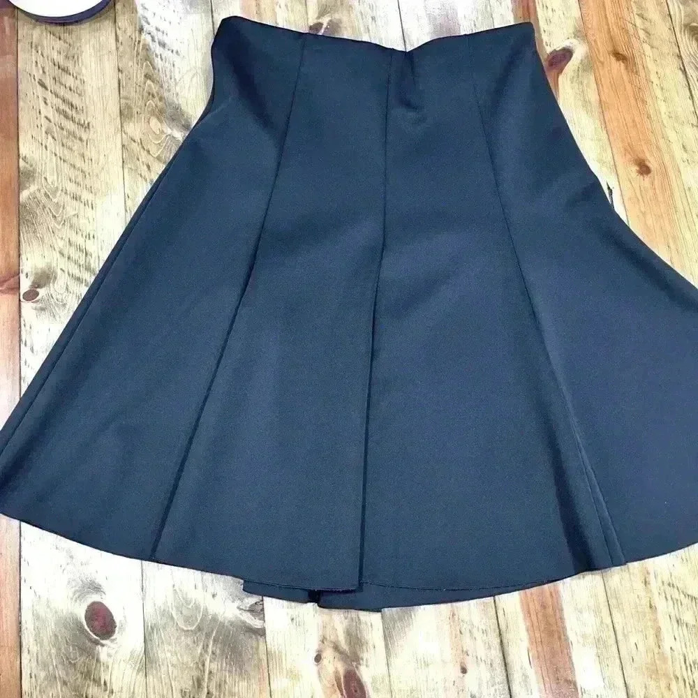 Vince Camuto black tiered midi skirt zip back polyester buisness wear versatile